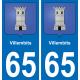 65 Villembits placa etiqueta de registro de la ciudad