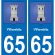 65 Villembits sticker plate registration city