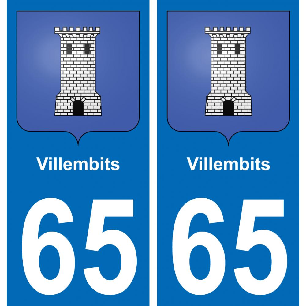 65 Pau autocollant sticker plaque immatriculation auto ville