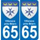 65 Villenave-près-Béarn adesivo piastra di registrazione city