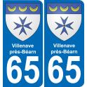 65 Villenave-près-Béarn adesivo piastra di registrazione city