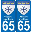 65 Villenave-près-Béarn sticker plate registration city