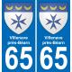 65 Villenave-près-Béarn adesivo piastra di registrazione city