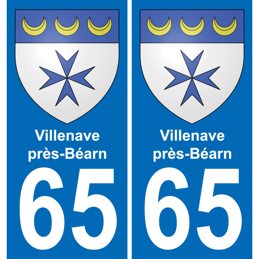 65 Villenave-près-Béarn adesivo piastra di registrazione city