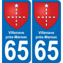 65 Villenave-près-Marsac autocollant sticker plaque immatriculation auto ville