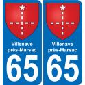 65 Villenave-près-Marsac adesivo piastra di registrazione city