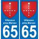 65 Villenave-près-Marsac adesivo piastra di registrazione city