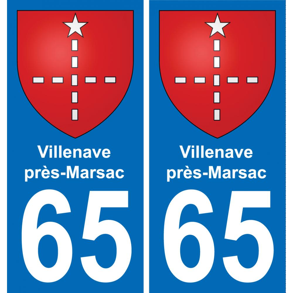 65 Villenave-près-Marsac adesivo piastra di registrazione city