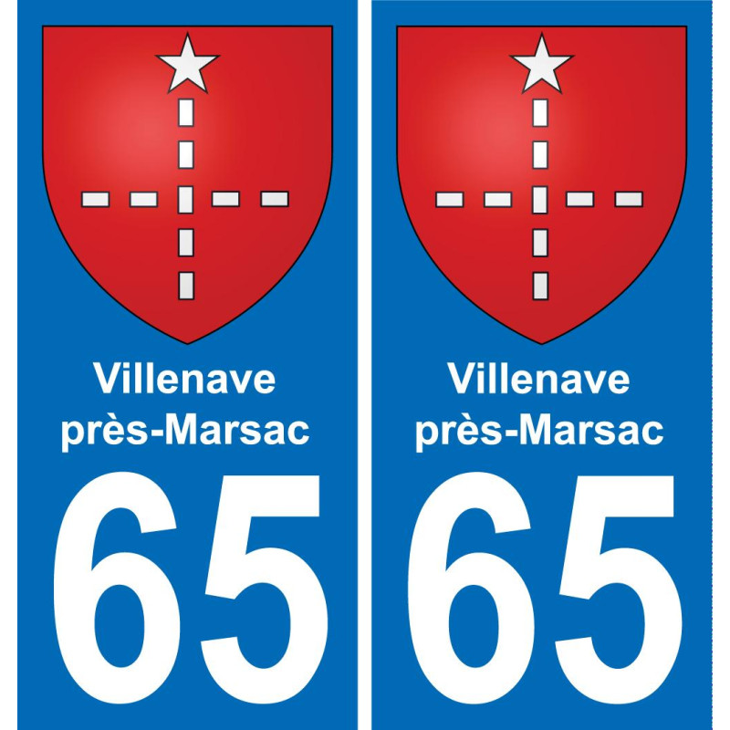 65 Villenave-près-Marsac autocollant sticker plaque immatriculation auto ville
