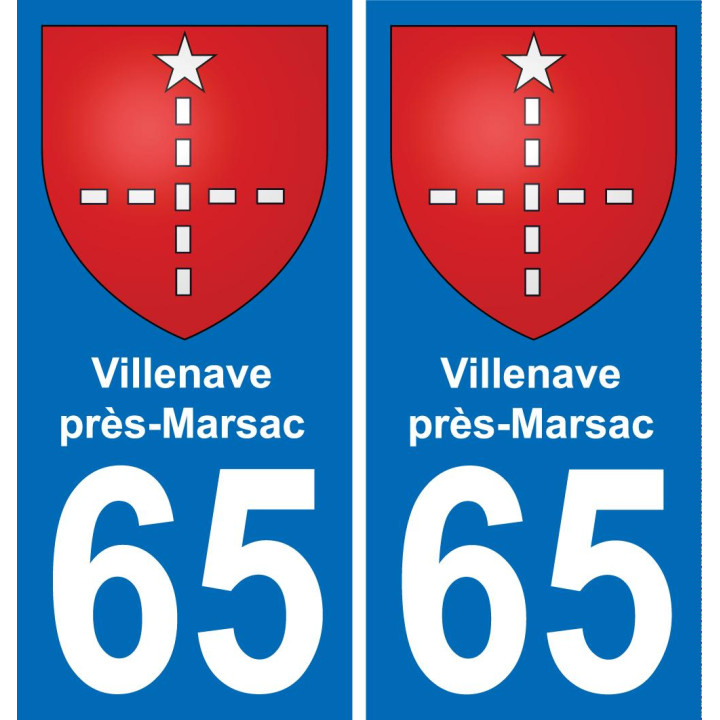 65 Villenave-près-Marsac placa etiqueta de registro de la ciudad