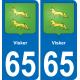 65 Visker sticker plate registration city