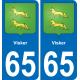 65 Visker autocollant sticker plaque immatriculation auto ville