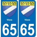 65 Pau autocollant sticker plaque immatriculation auto ville