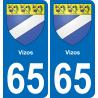 65 Pau autocollant sticker plaque immatriculation auto ville