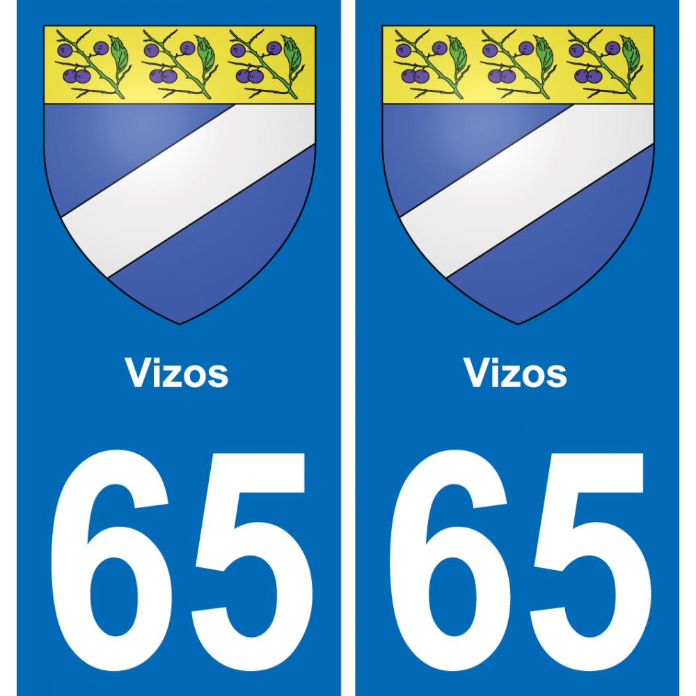 65 Vizos placa etiqueta de registro de la ciudad