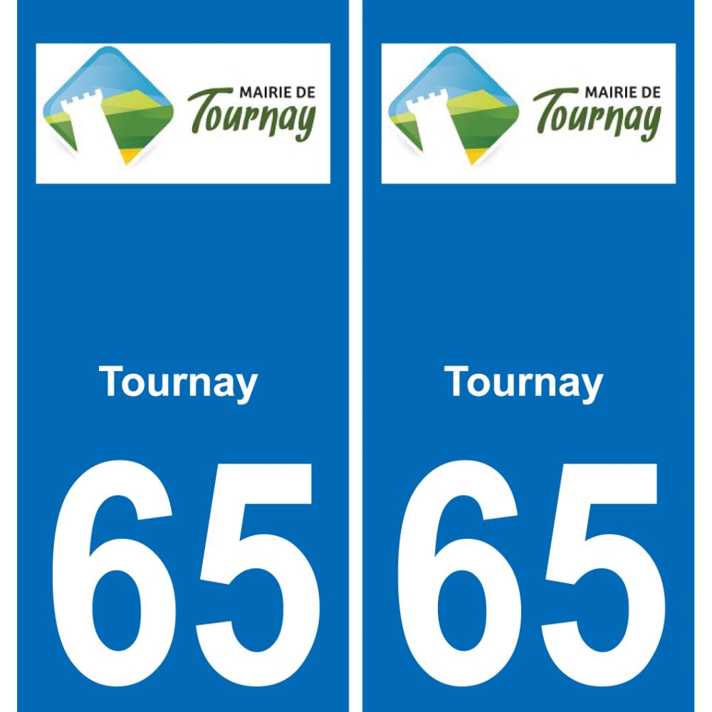 65 Tournay logo autocollant plaque immatriculation auto ville sticker