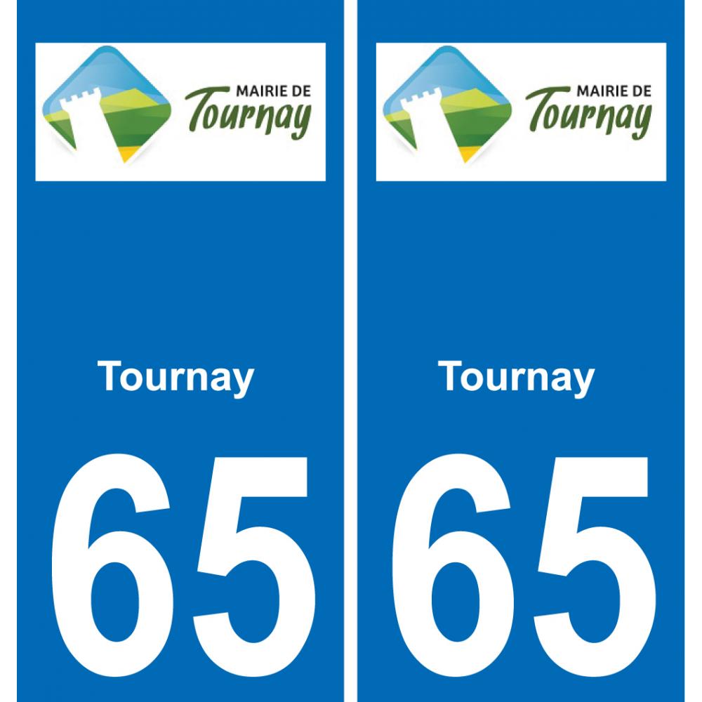 65 Tournay logotipo de la etiqueta engomada de la placa de registro de la ciudad