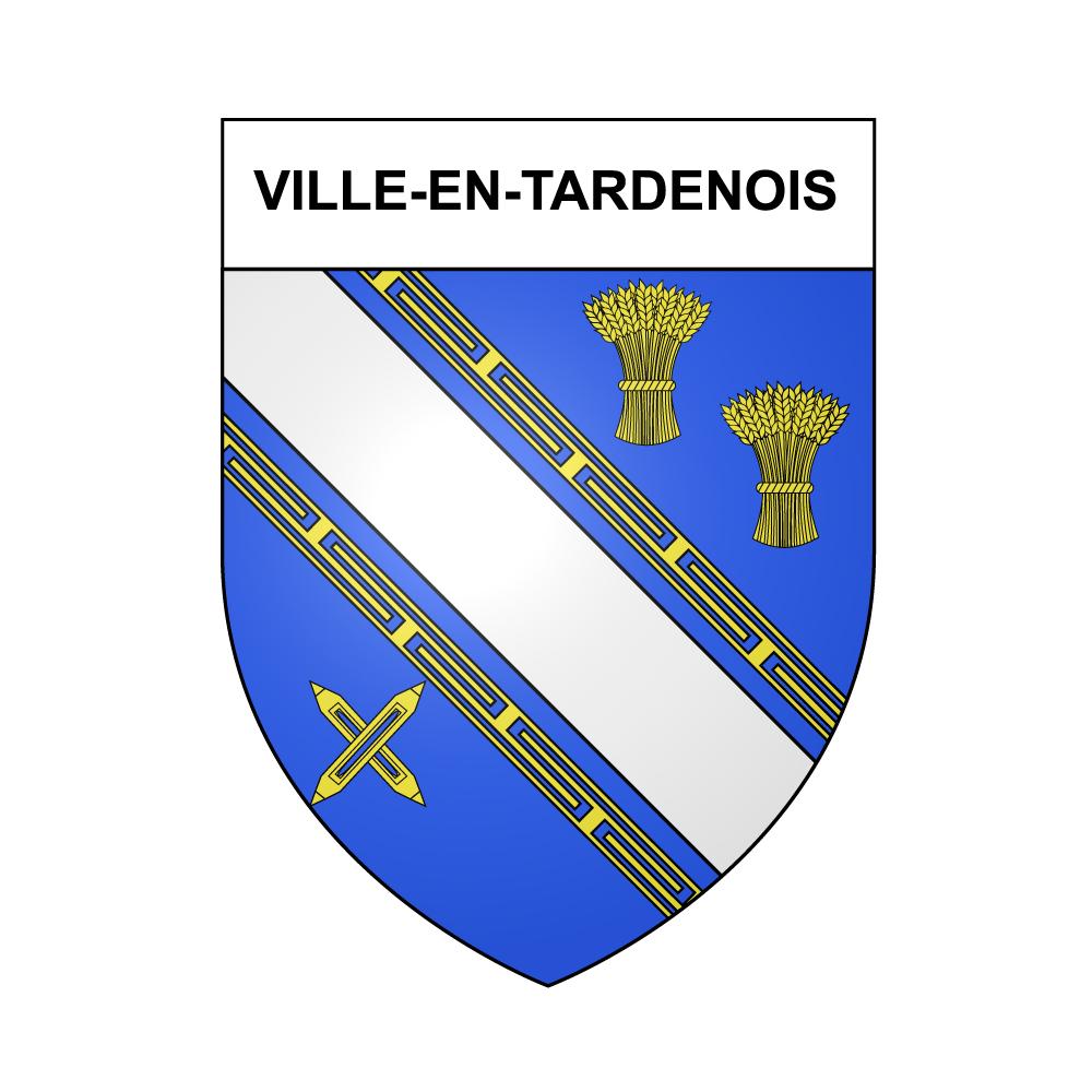 Pegatinas escudo de armas de Ville-en-Tardenois adhesivo de la etiqueta engomada