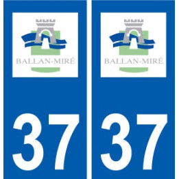 37 Ballan-Miré logo ville autocollant plaque stickers