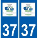 37 Ballan-Miré logo ville autocollant plaque stickers