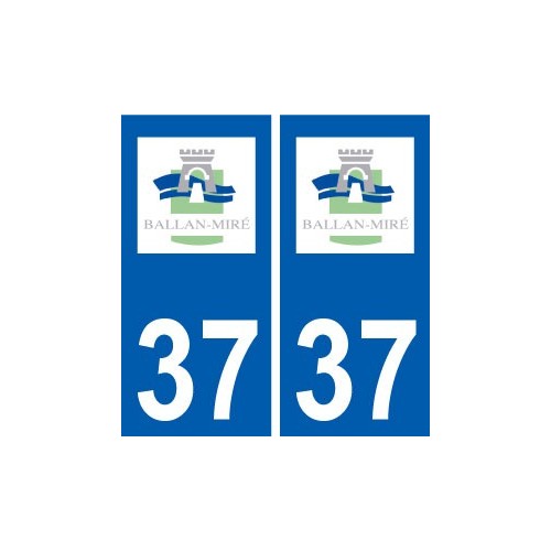 37 Ballan-Miré logo ville autocollant plaque stickers