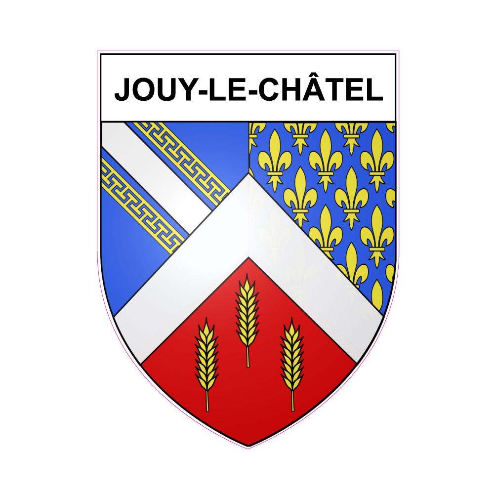 Jouy-le-Châtel 77 ville sticker blason écusson autocollant adhésif