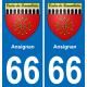 64 Pau autocollant sticker plaque immatriculation auto ville