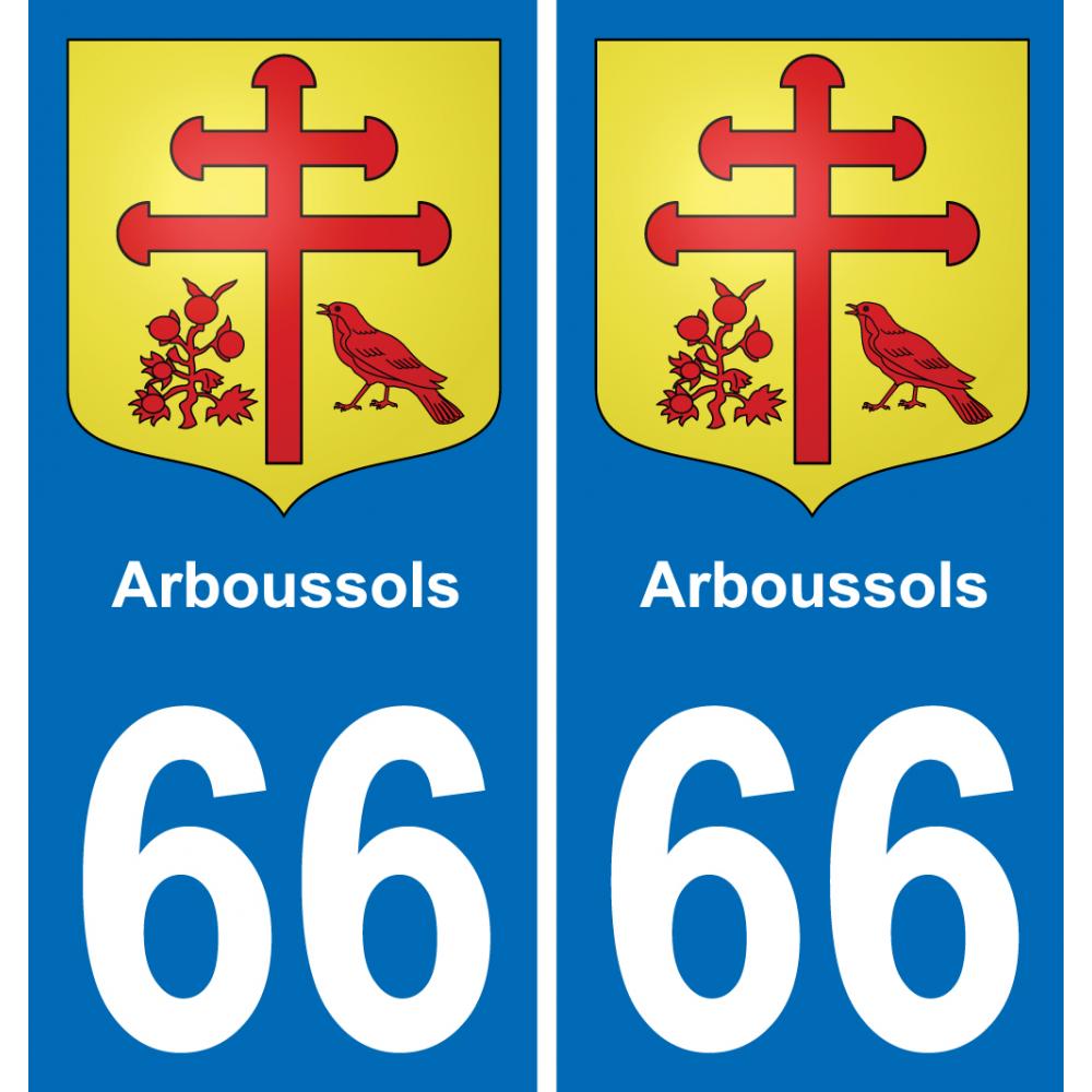 66 Arboussols sticker plate registration city