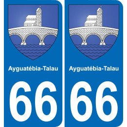 66 Ayguatébia-Talau placa etiqueta de registro de la ciudad