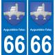66 Ayguatébia-Talau autocollant sticker plaque immatriculation auto ville