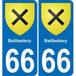 66 Baillestavy autocollant sticker plaque immatriculation auto ville