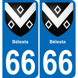 66 Bélesta autocollant sticker plaque immatriculation auto ville