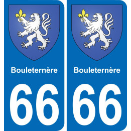 66 Bouleternère autocollant sticker plaque immatriculation auto ville