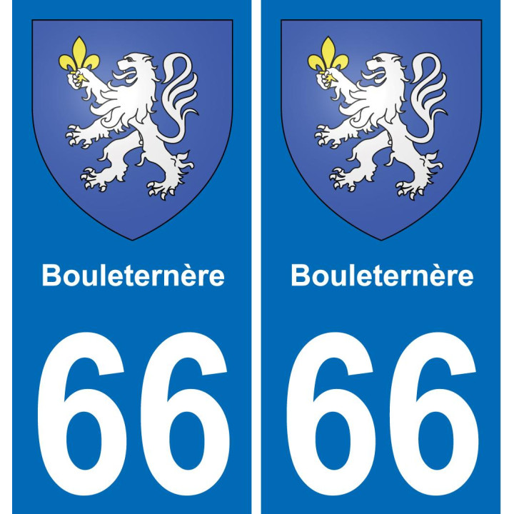 66 Bouleternère autocollant sticker plaque immatriculation auto ville
