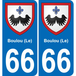 66 Boulou (Le) placa etiqueta de registro de la ciudad