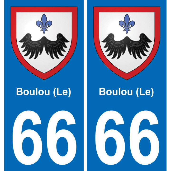 66 Boulou (Le) placa etiqueta de registro de la ciudad