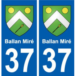 37 Ballan-Miré ville autocollant plaque stickers