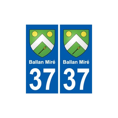 37 Ballan-Miré ville autocollant plaque stickers