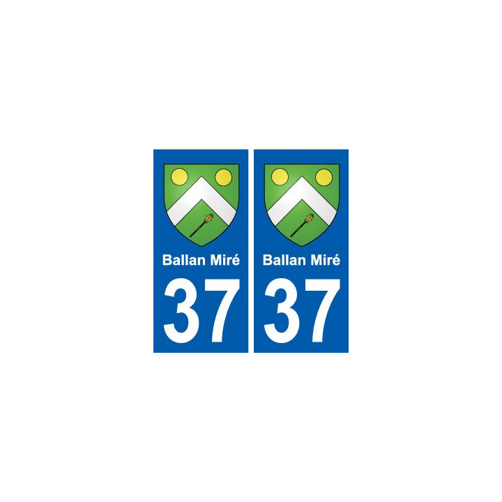 37 Ballan-Miré ville autocollant plaque stickers