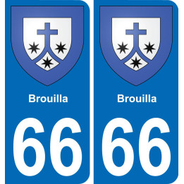66 Brouilla placa etiqueta de registro de la ciudad