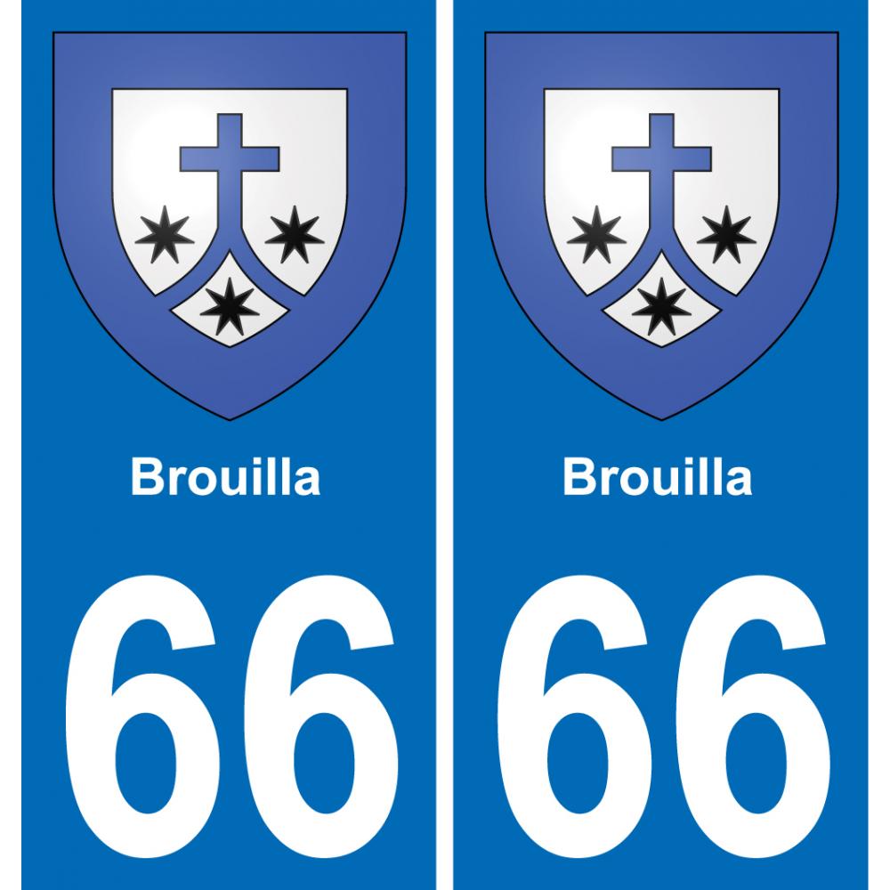 66 Brouilla autocollant sticker plaque immatriculation auto ville