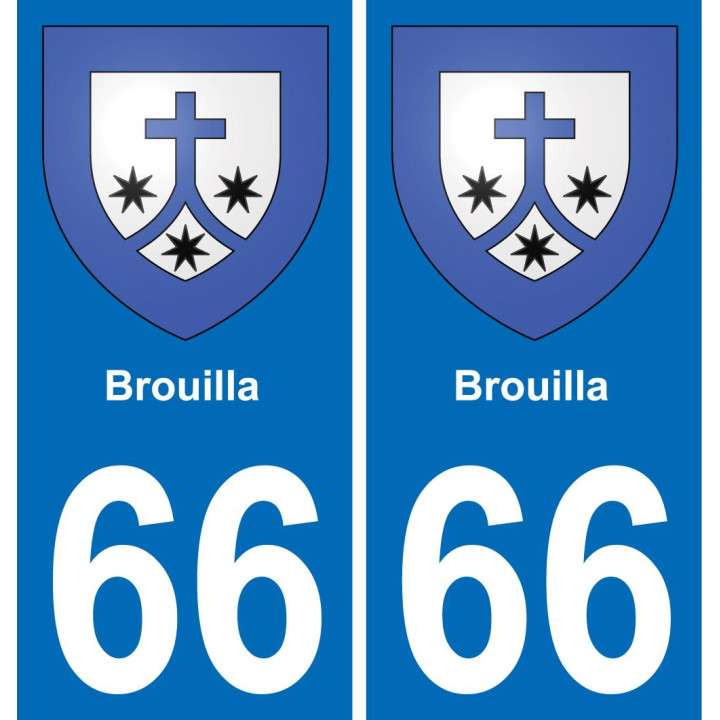 66 Brouilla placa etiqueta de registro de la ciudad