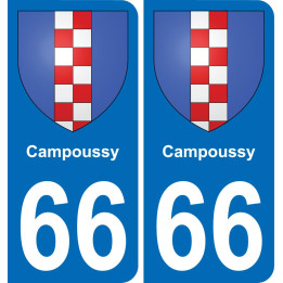 66 Campoussy placa etiqueta de registro de la ciudad