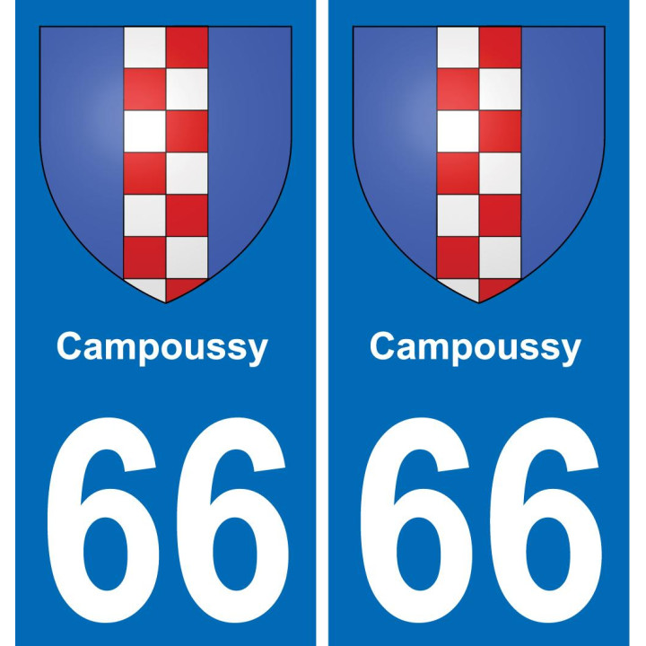 66 Campoussy placa etiqueta de registro de la ciudad