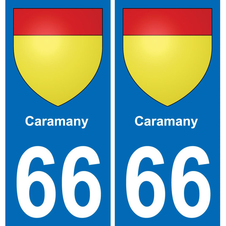66 Caramany placa etiqueta de registro de la ciudad
