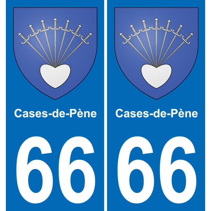 66 Cases-de-Pène placa etiqueta de registro de la ciudad