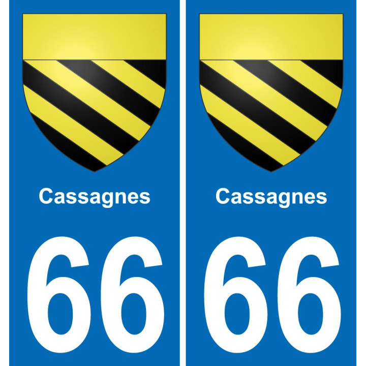 66 Cassagnes placa etiqueta de registro de la ciudad