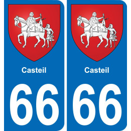66 Casteil placa etiqueta de registro de la ciudad