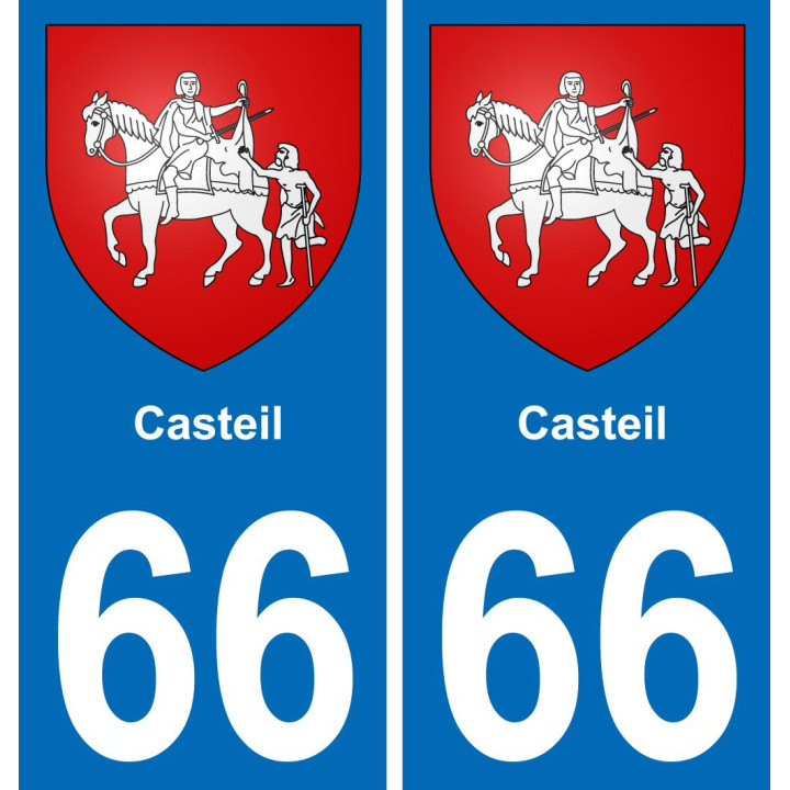 66 Casteil placa etiqueta de registro de la ciudad