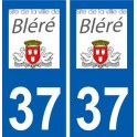 37 Bléré logo ville autocollant plaque stickers